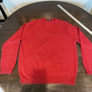 J. Crew Men's V-Neck Sweater in Vibrant Red